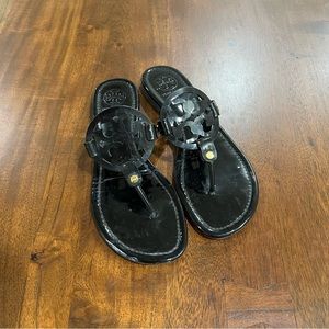 Tory Burch Miller Patent Leather Sandals Size 8.5